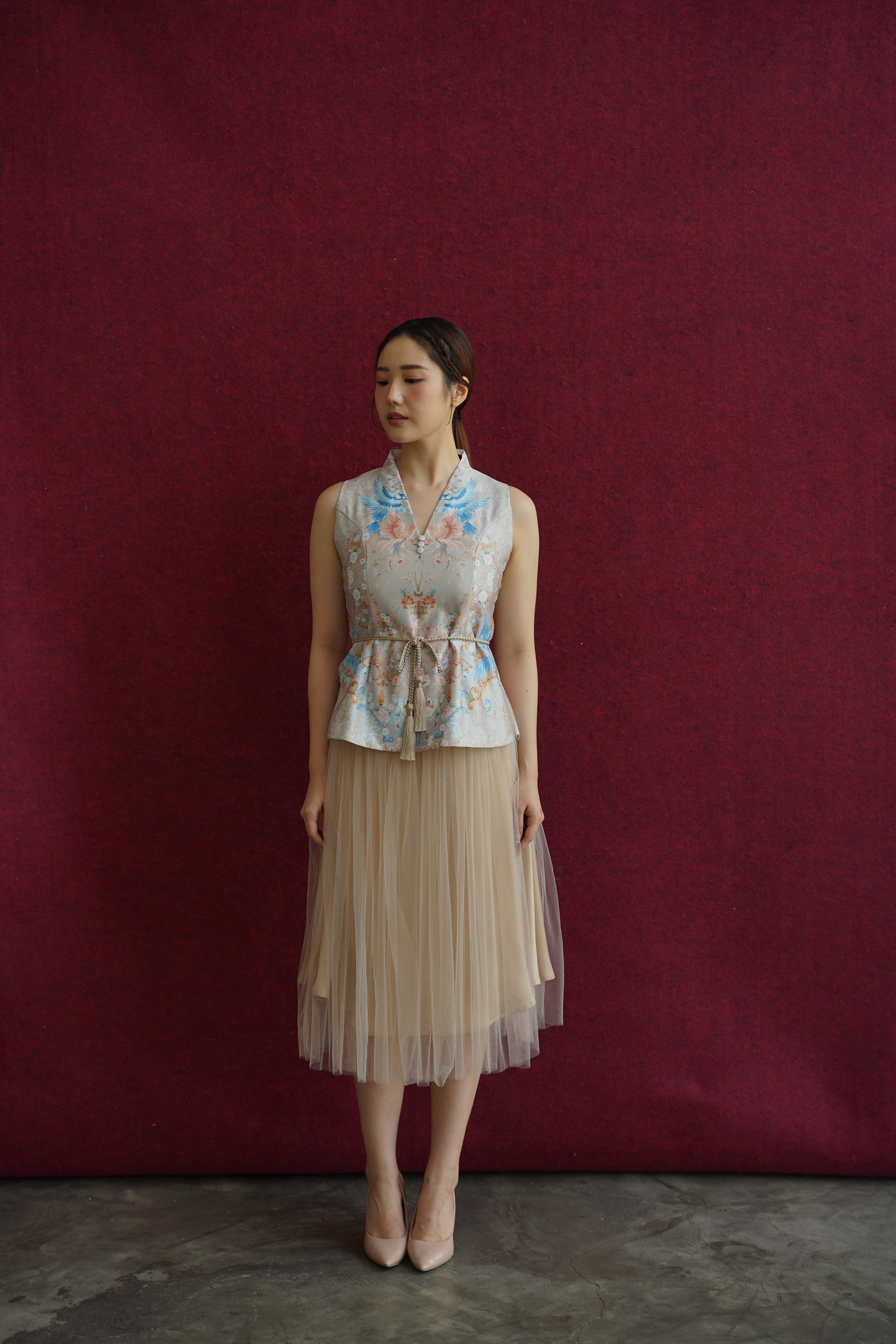 Paige Tulle Cheongsam Dress